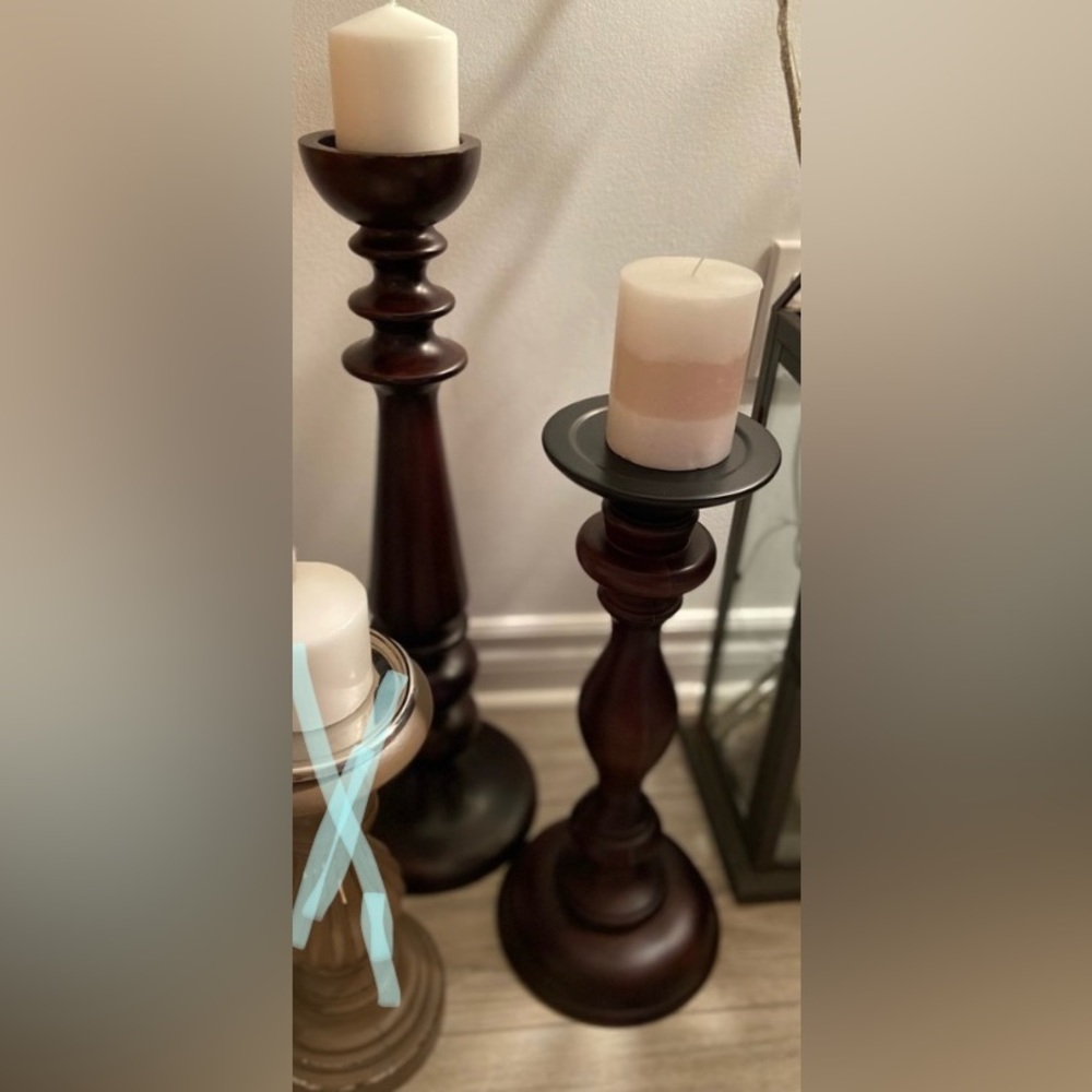 *HOST PICK* 2 POTTERY BARN Candle Holders 🕯️🕯️Fruitwood - Picture 14 of 14
